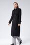 Women's Regular Melton Coat with Windbreaker Detail - 3