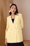 Yellow Oversize Woven Blazer Jacket - 3
