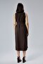 Brown Regular Fit Girdle Belted Dress - 5