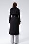 Women's Regular Melton Coat with Windbreaker Detail - 5