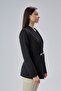 Black Regular Fit Pleat Detailed Blazer Jacket - 5
