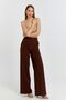 Brown Palazzo Wide Leg Woven Fabric Trousers - 4