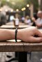 Full Black Leather Men's Bracelet. Stylish Design with Magnetic Clip. Gift for Lover Accessory Bt055 - 4