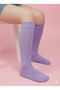 Girl's Knee-High Socks Self-Patterned Cotton Breathable Anti-Sweat 3-Pack - 4