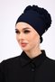 Non-Slip Ruffled Silicone Seamless Bra - Non-Slip Women's Hijab Tie-In Underwear Bra - Navy Blue - 6