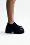 Black Stretch Thick Sole Women's Shoes P9064 - 4