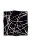 57% Silk 43% Viscos Twill Silk Striped Pattern Black - White Color 90X90 Scarf Planting Shape : Hand D - 2