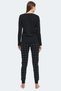 Paolina in Women's Cotton Black / Fuchsia Pajamas - 2