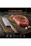 Premium 3-Piece Knife Set Chef, Santoku & Utility with Walnut Handle & Hammered Steel - 5