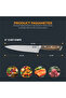 Premium 8-Inch Chef's Knife Walnut Wood Handle & Sharp Stainless Steel Blade - 3