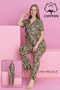 Women's Pajamas Set 100% Cotton Shirt and Pajamas Set - 3