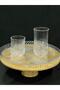 Crystal Embossed Glass Cups Set of 12 - 6 Tall and 6 Short Water, Soft Drink and Cocktail Glasses - 2