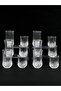 Crystal Embossed Glass Cups Set of 12 - 6 Tall and 6 Short Water, Soft Drink and Cocktail Glasses