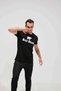 Men's Black Printed Crew Neck 100% Cotton Short Sleeve T-Shirt Daily Casual T-Shirt - 3