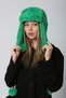 Green Faux Fur Plush Women's Beret Hat with Earmuffs - 5