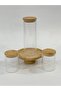 Glass Jar Set with Bamboo Lids – 3-Piece Storage Container and Kitchen Organizer - Legume Jar - 2