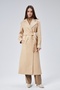Women Sleeve Button Detail Regular Lined Coat