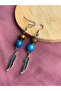 Glazed Balances – Apatite Tiger's Eye Hematite Natural Stone Eagle Feather Long Women's Dangle Earrings - 8