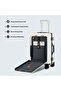 20 Inch Cabin Size Aluminum Frame Luggage with USB Charging Port, Front Opening Compartment - 5
