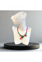 Handmade Red Necklace with Pink Tassels