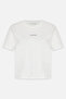 Ecru-Black Short Sleeve Crew Neck Embroidered Women's T-Shirt - 3