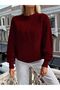 Braided Crew Neck Italian Sleeve Knitwear Sweater - 5