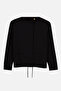 Black Pocket Detailed Stand Collar Viscose Knitwear - 3
