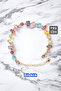 Zircon Stone Steel Bracelet - Multicolor Gold