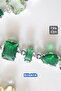 Zircon Stone Steel Bracelet - Green Silver - 6