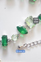 Zircon Stone Steel Bracelet - Green Silver - 2