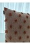Tufting Linen Polka Dot Decorative Throw Pillow Case (Color Milk Coffee) - 4