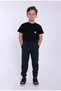Children's Navy Blue School Pants with Elastic Waist, Seasonal Unisex Boys & Girls Comfortable Casual Trousers