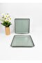 Modern 2 Piece 25 X 25 cm Flat Plate Green (with Emblem) - 3