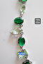 Zircon Stone Steel Necklace - Green Silver - 6