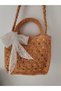 Design Hand Knitted Paper Rope Scarf Detailed Women's Shoulder and Hand Bag (Medium Size) - 2