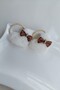 Stylish Plush Rubber Buckle Set with Heart Model and Stone Detail, 2 Pieces - 5