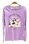 Mojo Girl's Feminine Power Printed Long Sleeve T-Shirt 823130   Purple