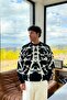Geometric Pattern Sweater Black