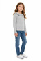 Girl's Gray Ruffled Neck Long Sleeve Knitwear Blouse - 5