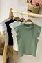 Girl's Ruffled Camisole Sleeve Detailed Blouse 3292 Mint - 2