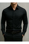 Slim Fit Long Sleeve Easy-Iron Sweat-Absorbing Breathable Texture Tie Men's Shirt