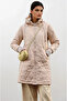 Women's Cream Quilted Long Puffer Coat Hzl22W-Bd151381 - 4