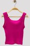 Girl's Buttoned Strap Crop 3750 Fuchsia - 2
