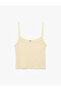 Cotton Slim Fit Lace Detailed Thin Strap Crop Tank Top - 3