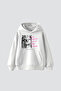 Trauma Printed Oversize Unisex White Hoodie - 2