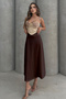 تنورة طويلة بقصة واسعة من خامة سكوبا مبطنة، بخصر مطاطي - 5