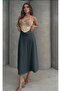 Puff Scuba Flared Elastic Waist Long Skirt - 7