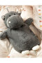 Hippo Plush Hot Water Bag Gray