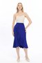 Apsen Women's Cobalt Blue Seasonal Flared Midi Length Crepe Skirt 2123-80