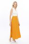 Apsen Women's Mustard Seasonal Zippered Long Flared Skirt 2148-95 - 2